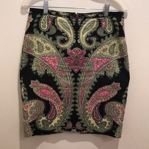 INC paisley print pencil skirt - G048